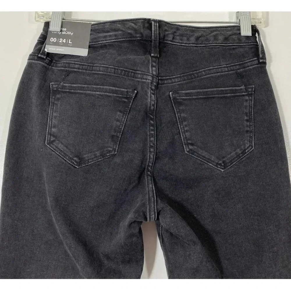 NWOT Mossimo Curvy Skinny Power Stretch Women Black Denim Jeans Size 00 … - Picture 5 of 10